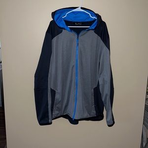 Men’s hooded under armor zip up.